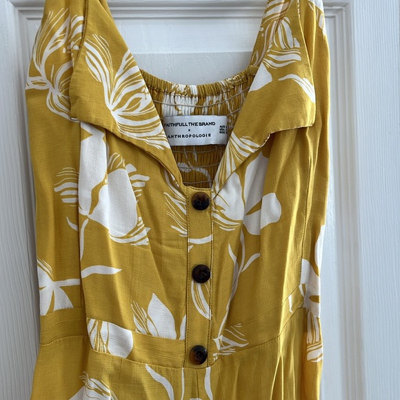 Faithful the Brand x Anthropologie Yellow Floral Jumpsuit - Picture 3 of 6